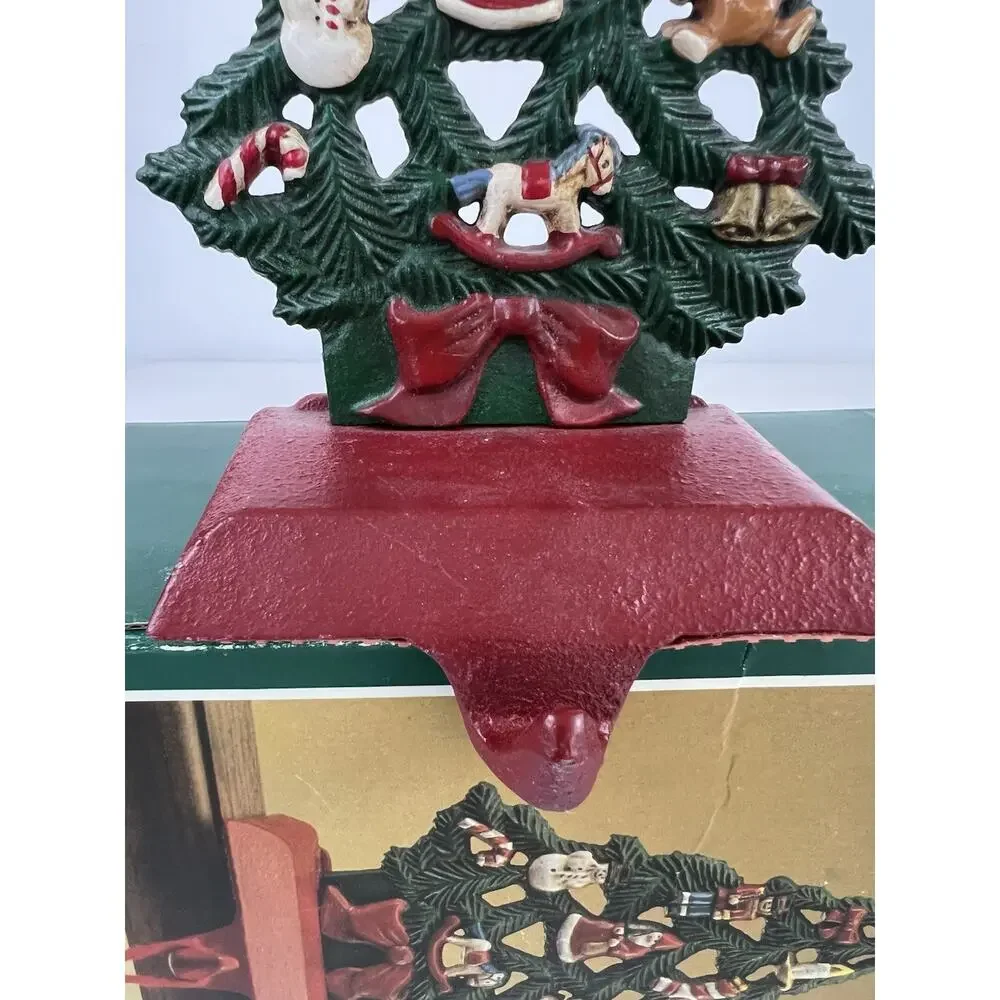 Vtg Midwest Cannon Falls Cast Iron Christmas Tree Holiday Stocking Holder Hanger